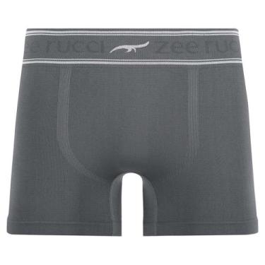 Imagem de Cueca Boxer com Cós Listrado Sem Costura Cinza Zee Rucci, M