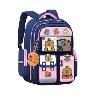 Imagem de Mochila Escolar Impermeável De Grande Capacidade Com Design De Capivar