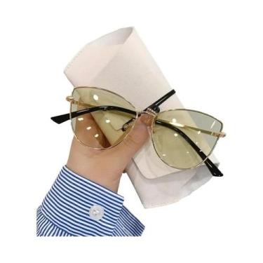 Imagem de Óculos De Sol Femininos Retrô Em Metal Estilo Gato UV400 Moda Europeia