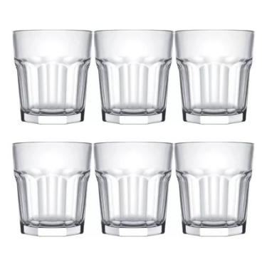 Imagem de Kit 6 Copos De Vidro Baixo Para Suco Agua Refrigerante Jade 310ML - Or