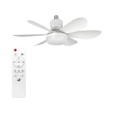 Imagem de Ventilador De Teto LED 30W Com Luz E27, Controle Remoto E Dimerização 