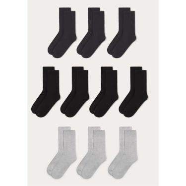 Imagem de Kit 10 Meias Em Algodão Cano Longo - Multicolorido P - Hering Intimate