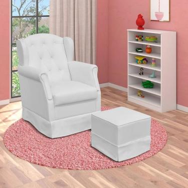 Imagem de Poltrona De Amamentação Com Puff Alice E Armário Multiuso Bell Z39 Branco - Mpozenato