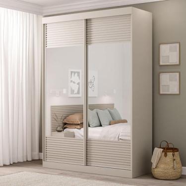 Imagem de Guarda-Roupa Solteiro 2 Portas com Espelho Samambaia CabeCasa MadeiraM