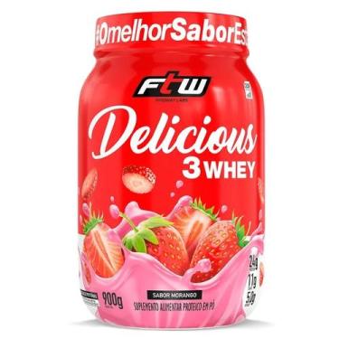 Imagem de Whey Protein 3W Delicious Proteína (900g) FTW, Morango