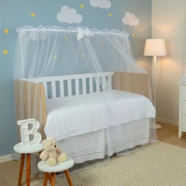 Imagem de Mosquiteiro de Berço Para Bebê Tela Rede Cortinado de Fita Menino Meni