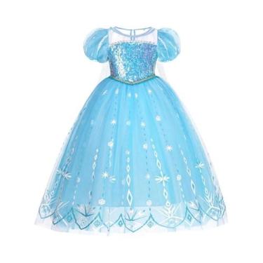 Imagem de Fantasia De Princesa Elsa Para Meninas, Vestido Luxuoso De Casamento C