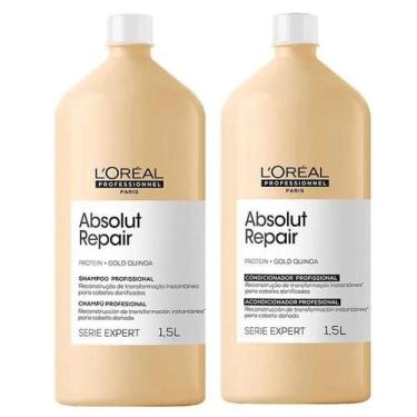 Imagem de Kit loreal absolut repair gold shampoo 1500mlcondicionador 1500ml