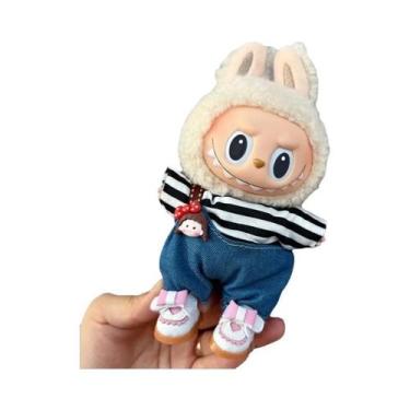 Imagem de Conjunto De Roupa Para Boneca Labubu De Vinil 17cm: Vestido De Bolinha