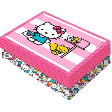 Imagem de Caixa para Presente Retangular G - Hello Kitty Rosa - 1 unidade - Fest
