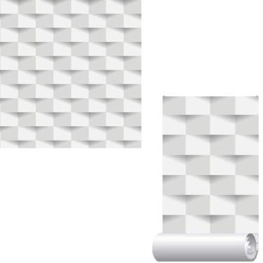 Imagem de Papel Adesivo Decorativo Gesso Abstrato 3D Geométrico Cinza 10m - Equi