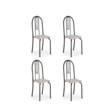 Imagem de Kit c/ 4 Cadeiras Isabel Mart Prata Botanic Bege