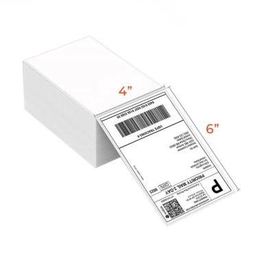 Imagem de Etiqueta Térmica Adesiva MUNBYN 4"x 6”, 500 Unidades, Branca - ITLP1015SR-WH