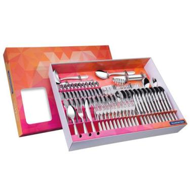 Imagem de Faqueiro Tramontina Laguna com Facas de Churrasco Inox com Brilho e De