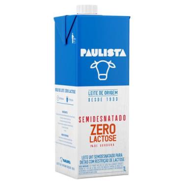 Imagem de Leite Zero Lactose Semidesnatado Paulista 1l