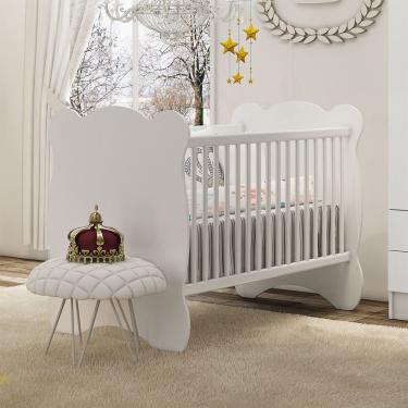 Imagem de Berço Em Mdp 15mm Com Bordas Em Pvc Arredondados Percasa Branco