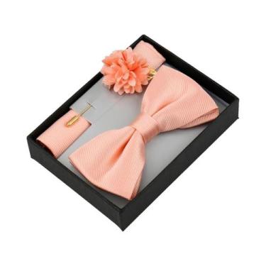 Imagem de Conjunto De Gravata Borboleta Floral Masculina Com Lenço De Bolso, Bro