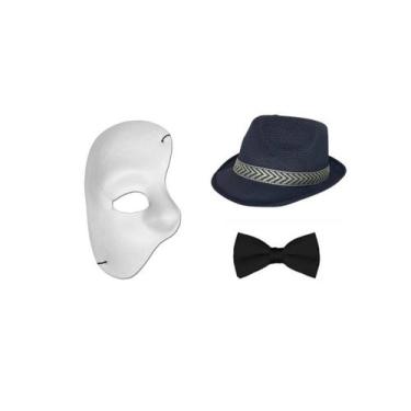 Imagem de Fantasia Fantasma da Opera 3 Peças Adulto Festas Halloween - MC Presen