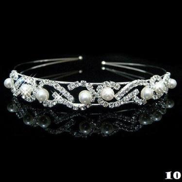 Imagem de Tiara Noiva Dama Daminha Debutante Strass Pérola Barata - De Castro jo