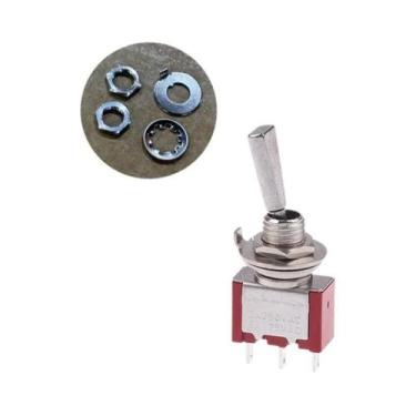 Imagem de Chave Seletora De 3 Pinos 3/2 Posições Com Trava on off on DPDT SPST D