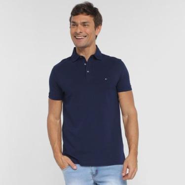 Imagem de Camisa Polo Slim Tommy Hilfiger Casual Masculina, Azul navy, M