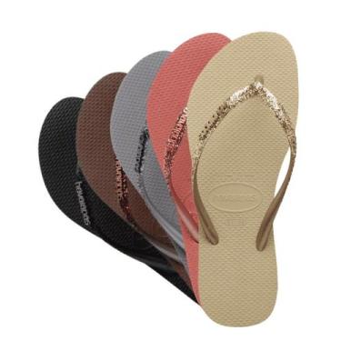 Imagem de Chinelo Havaianas Slim Glitter II, Preto, 35/36