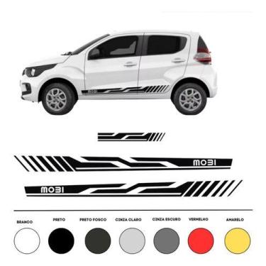 Imagem de Faixas Laterais E Traseira Adesivos Carro Fiat Mobi - onl