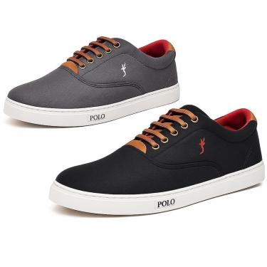 Imagem de Kit 2 Tênis Masculino Casual Sapatenis com Solado Confortável Ideal para o Dia a Dia e Estilo Urbano-Unissex
