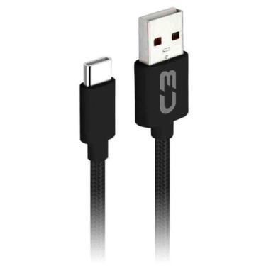 Imagem de Cabo USB-C para USB - 2 Metros - Preto - C3Tech CB-C21BK C3PLUS