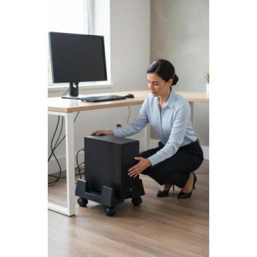 Imagem de Suporte CPU Ajustável c/ Rodízios: Mobilidade e Proteção - Congratulat