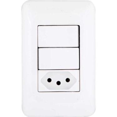 Imagem de Conjunto com 2 Interruptores Simples e Tomada 2p+t, 10 A, Lgx113, Pial