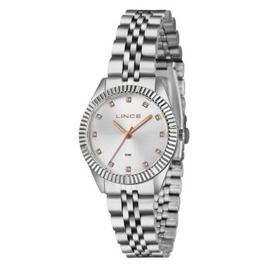 Imagem de Relógio LINCE feminino prata strass LRMM058L32 S1SX
