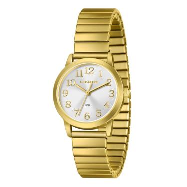 Imagem de Relógio LINCE analógico dourado prata LRGH266L32 S2KX