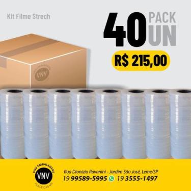 Imagem de Kit Mini filme Stretch 100x25 (40unidades) - VNV Embalagens Plásticas 