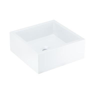 Imagem de Cuba de Apoio Banheiro Pérola Pedra 30x30 cm - Venturi, Branco Standar