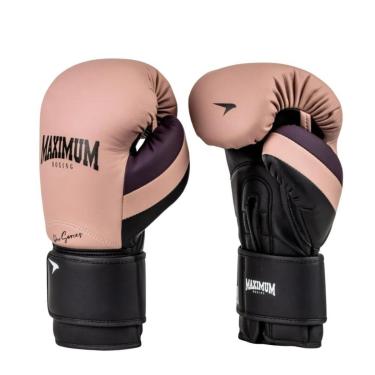 Imagem de Luva Boxe Muay Thai Profissional Cor PRO Bege e Roxo Maximum-Unissex