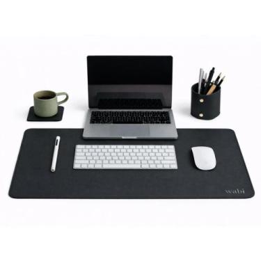 Imagem de Kit Mousepad Deskpad Médio 70x30cm Premium em material ecológico + Por