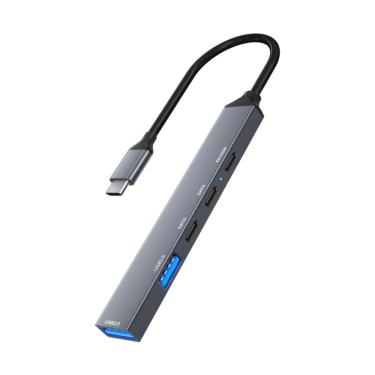 Imagem de Adaptador USB-C para USB 2.0, 3.0 e PD100W - HUB 5 Portas - Gigabit - 5 Gbps - Shinka A...