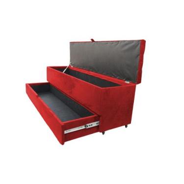 Imagem de Recamier puff baú sapateira e gaveta 1,58 cm para cama queen size - ve
