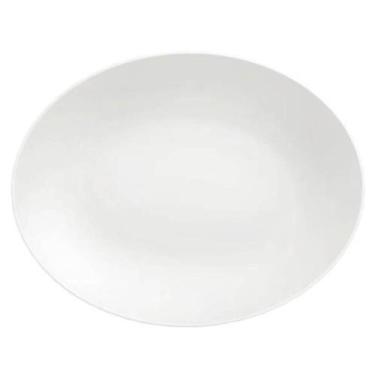 Imagem de Travessa Oval Baixela Porcelana Branca Servir Tramontina 40x29cm Sophi