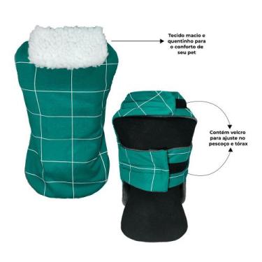 Imagem de Roupa capa pet frio inverno ajustável 13 tamanhos fácil de colocar cac