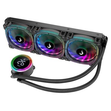 Imagem de Water Cooler Rise Mode Aura Ice Black, ARGB, 360mm, AMD/Intel, Preto - RM-WAIB-06-ARGB-...