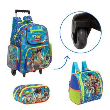 Imagem de Kit Bolsa Mochila Escolar Toy Story Com Rodinhas Passeio - Chenson