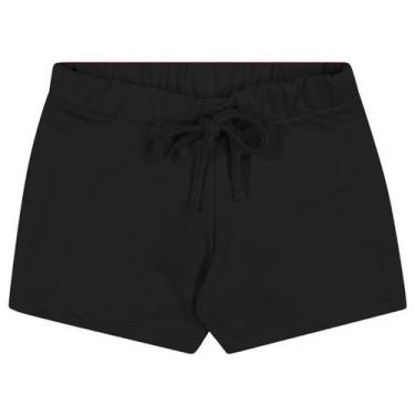 Imagem de Short Infantil Básico Pink Moletinho Preto - Elian, 6 anos