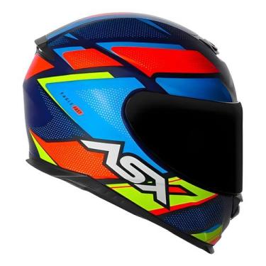 Imagem de Capacete Asx Eagle Fast Fosco Azul Vermelho, 54