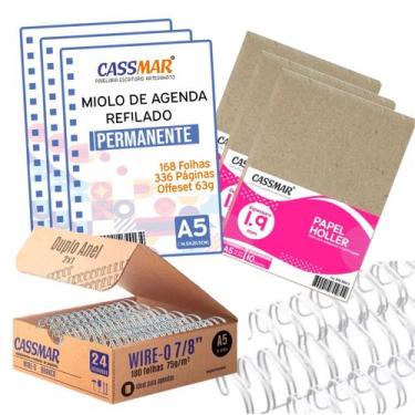 Imagem de Kit para agenda permanente miolo + papel Holler 1.9mm 20 un - Cassmar 
