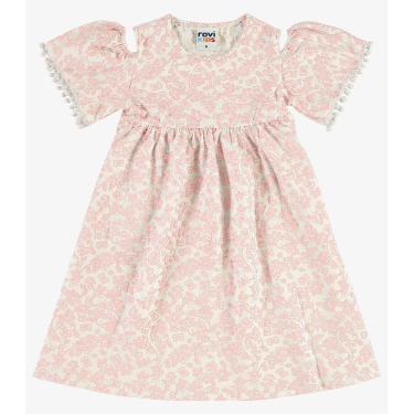Imagem de Vestido Infantil Cotton Com Pompom Rovi Kids Rosa