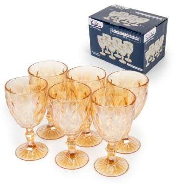 Imagem de Conjunto 6 Taças de Vidro Diamond Gold 325ml - THIKA