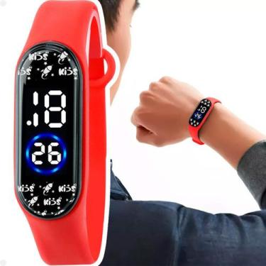 Imagem de relogio digital infantil prova dagua bracelete ajustavel criança menin