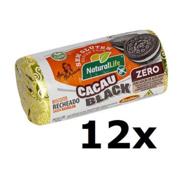 Imagem de Biscoito Cacau Black Recheio de Baunilha Zero Açúcar S/ Glúten Vegano 
